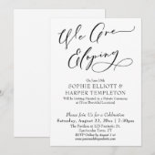 Invitation Nous Fuyons, Célébration Simple Noir & Blanc (Devant / Derrière)