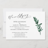 Invitation Nous Fuyons en Amoureux Feuilles Peintes en Vert R (Devant)