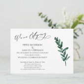 Invitation Nous Fuyons en Amoureux Feuilles Peintes en Vert R (Debout devant)