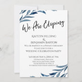 Invitation Nous Fuyons Ensemble Feuilles Peintes En Bleu Réce (Devant)