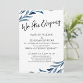 Invitation Nous Fuyons Ensemble Feuilles Peintes En Bleu Réce (Debout devant)