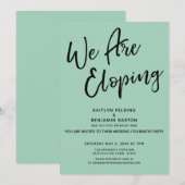 Invitation Nous Fuyons Mariage Vert Tenue Décontractée Soirée (Devant / Derrière)