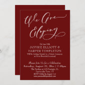 Invitation Nous Fuyons pour Nous Marier, Simple Célébration e (Devant / Derrière)