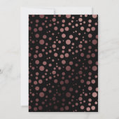 Invitation Nous Fuyons Rose Gold Confetti Bulles & Noir (Dos)