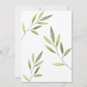 Invitation Nous Fuyons Typographie, Feuillage Aquarelle Verte (Dos)