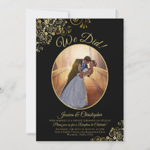 Invitation Nous l'avons fait ! Boucles d'or sur une réception