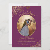 Invitation Nous l'avons fait ! Broderie dorée sur réception d (Devant)