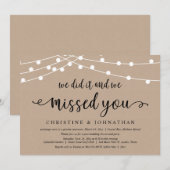 Invitation Nous l'avons fait et tu nous as manqué, Mariage en (Devant / Derrière)