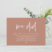 Invitation Nous l'avons fait, Mariage Intime, Moderne Minimal (Debout devant)