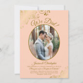 Invitation Nous l'avons fait ! Réception de mariage Corail pê (Devant)
