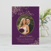 Invitation Nous l'avons fait ! Réception de mariage Violet Pr (Debout devant)