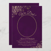 Invitation Nous l'avons fait ! Réception de mariage Violet Pr (Devant / Derrière)