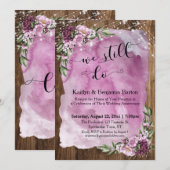 Invitation Nous le faisons encore, Fleurs d'aquarelle sur boi (Devant / Derrière)