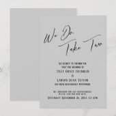 Invitation Nous Le Faisons, Prenez Deux : Mariage différé gri (Devant / Derrière)