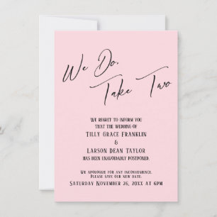 Invitation Nous Le Faisons, Prenez Deux : Mariage Pastel Rose