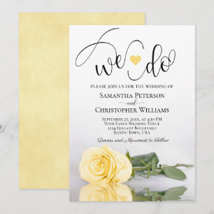 Invitation Nous le faisons ! Rose jaune beurré élégante Maria