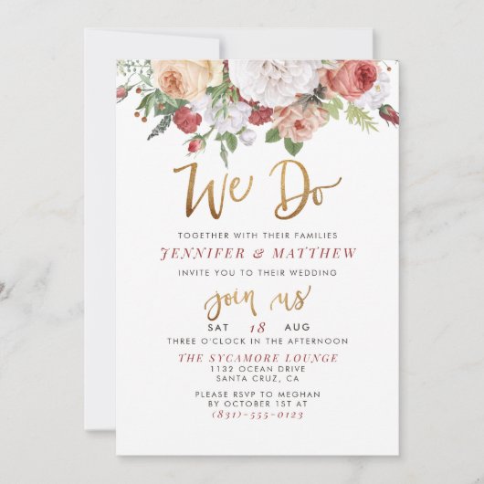 Invitation Nous le faisons| Script de style et Mariage de Ros (Devant)