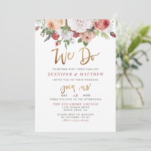 Invitation Nous le faisons| Script de style et Mariage de Ros (Debout devant)