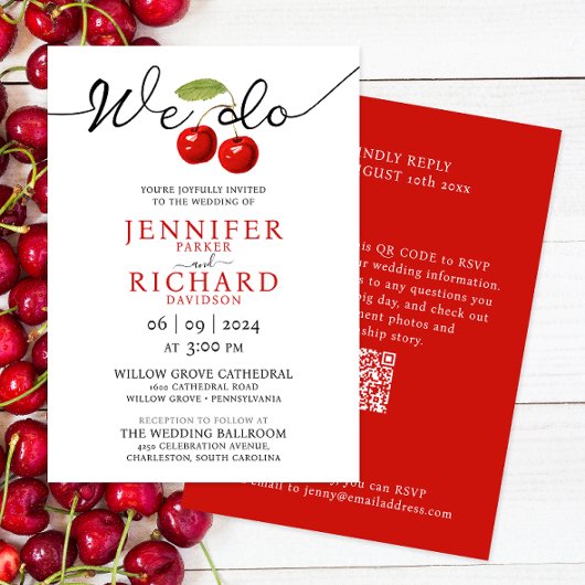 Invitation Nous le faisons | Simple Rustic Cherries Fruits Ma