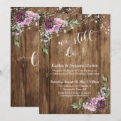 Invitation Nous le faisons toujours, Floral Rose Bois Rustiqu (Devant / Derrière)