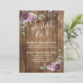 Invitation Nous le faisons toujours, Floral rose en bois rust (Debout devant)