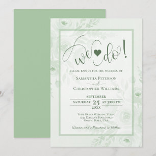 Invitation Nous le faisons ! Vert sauge Boho Chic Fleurs de m
