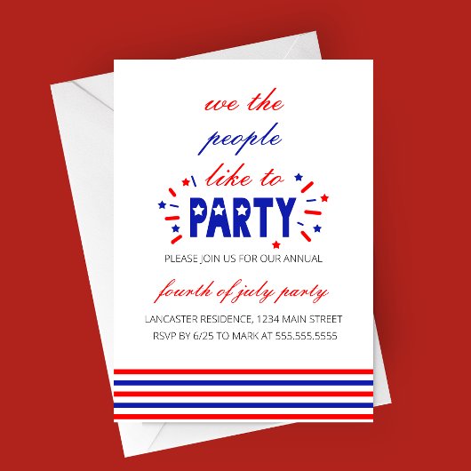 Invitation Nous le peuple aime faire la fête
