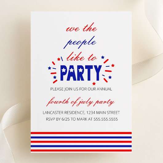 Invitation Nous le Peuple Aimons Faire la Fête
