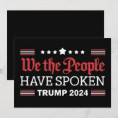 Invitation Nous Le Peuple Avons Parlé Trump 2024 (Devant / Derrière)
