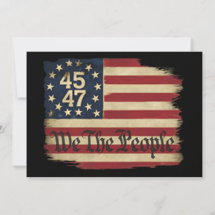 Invitation Nous Le Peuple Trump 45 47 Déchiré Drapeau Vintage