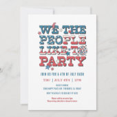 Invitation Nous Les Gens Aimons Faire La Fête 4 juillet Bash (Devant)