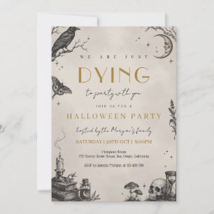 Invitation Nous mourons de faire la fête Halloween gothique
