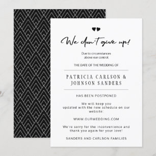 Invitation Nous n'abandonnons pas l'annonce de mariage report