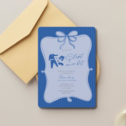 Invitation Nous n'avons pas dormi d'un poil garçon 1er annive