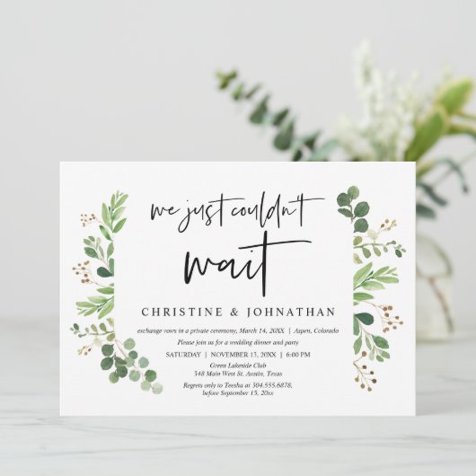 Invitation Nous n'avons pas pu attendre, Mariage en Elopement (Debout devant)