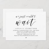 Invitation Nous n'avons pas pu attendre, Mariage Fuite de Noc (Devant / Derrière)