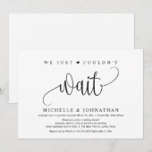 Invitation Nous n'avons pas pu attendre, Mariage Fuite Party (Devant / Derrière)