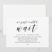 Invitation Nous n'avons pas pu attendre, Mariage Intime Fête (Devant / Derrière)