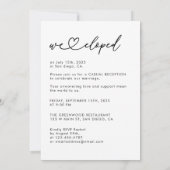 Invitation Nous N'Avons Rien Elopé Fancy Just Love Elopement (Dos)