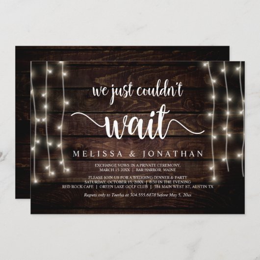 Invitation Nous n'avons tout simplement pas pu attendre, Évas (Devant / Derrière)