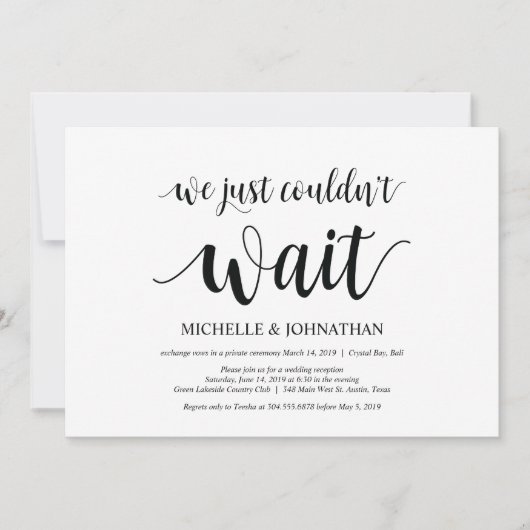 Invitation Nous n'avons tout simplement pas pu attendre, Fair (Devant)