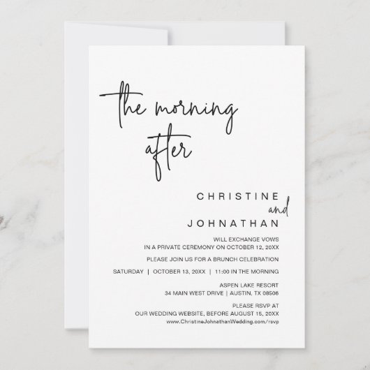 Invitation Nous ne pouvions pas attendre, Mariage Elopement D (Devant)