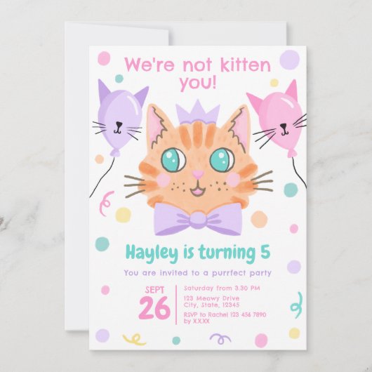 Invitation Nous ne sommes pas Kitten Vous adorez Kitty Chat f (Devant)