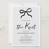 Invitation Nous nouons le noeud Black Bow Engagement Party (Devant)