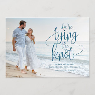 Invitation Nous Nouons Le Nœud Enregistrer La Date De Mariage