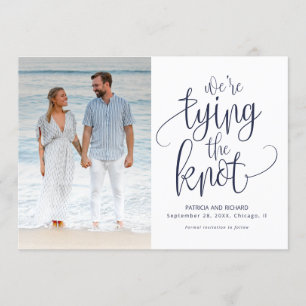 Invitation Nous Nouons Le Nœud Enregistrer La Date De Mariage