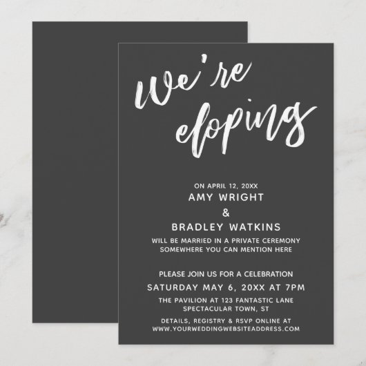 Invitation Nous nous enfuyons ensemble Simple Écriture manusc (Devant / Derrière)