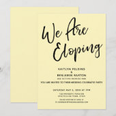 Invitation Nous nous enfuyons Mariage décontracté jaune fête (Devant / Derrière)