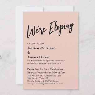 Invitation Nous nous enfuyons Minimal Blush Rose écriture man