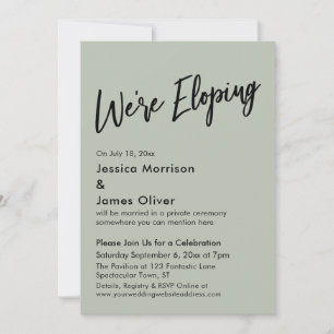 Invitation Nous nous enfuyons Minimal Calligraphie Vert Sauge